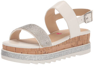 Steve madden girls' trista wedge sandal, white, 4 olds white 4 olds