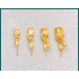 18k gold buckle jade pendant jade pendant au750 non-fading golden clip buckle gold necklace mini model (suitable for fifty cents size)