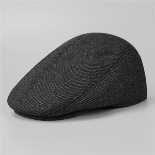 Xinuobaidi autumn and winter men's peaked cap thickened ear protection old man hat middle-aged grandfather dad cotton hat old man forward hat dark gray one size (58-60cm)