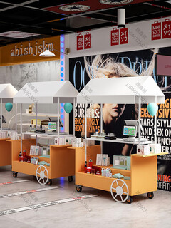 摆摊小推车商场花车促销车活动展示台集市网红超市电影院售货车 透明（无柜门：定做柜门请咨询）