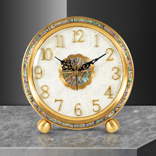 Cairns (kaiensi) brass high-end table clock living room desktop porch clock ornaments home fashion mechanical sitting clock 0804a large - brass frame + shell dial