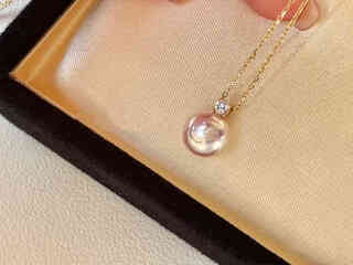 Tomihisa akoya sea water necklace princess style pendant, perfect round, extremely bright and flawless 18k gold, yellow gold (excluding chain) 10-11mm