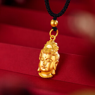 Dushen 18k gold pendant, ethnic style guanyin pendant, zhou family's same style guanyin bodhisattva pendant, fine guanyin pendant