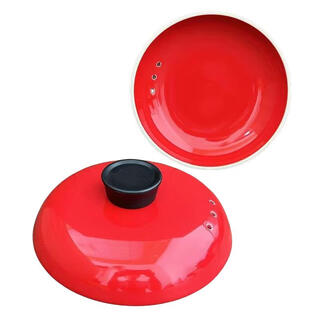 Muke red casserole lid single lid ceramic high temperature resistant thickened anti-scalding pot lid pot lid soup pot stew pot korean pot lid red lid outer diameter 21.8 cm 0cm