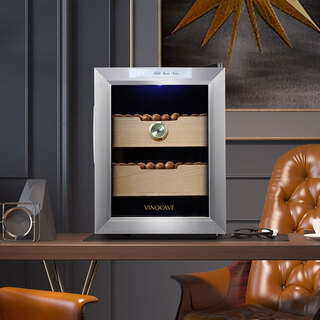 Double sc-12ah cigar cabinet mini constant temperature and humidity smoke cabinet household cigar humidifier black