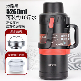 Zehui 316 stainless steel thermos kettle large capacity portable outdoor thermos bottle car travel kettle household 5l thermos kettle matte black 5260ml