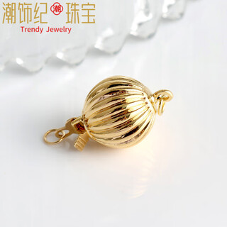 Oidsgk gold pearl buckle head 18k-14 accessories lantern buckle diy handmade beaded gold necklace buckle bracelet 18k yellow 8mm lao fengxiang same style