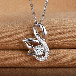 Shiyi pt950 platinum necklace birthday gift 18k gold necklace versatile jewelry diamond pendant for women platinum ingot chain + swan pendant
