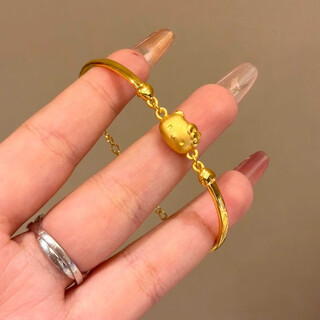 Pupan old phoenix gold store gold kitty cat bracelet sweet princess style 18k gold bracelet female internet celebrity y cat bracelet chain
