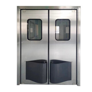 Qilicai 304 нержавеющая сталь, дверь без столкновений, стальная пылезащитная дверь, полиэтиленовая пластина для предотвращения столкновений, цех пищевой фабрики, чистая двойная дверь, нестандартная нержавеющая сталь