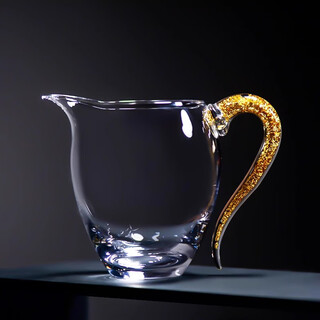 Fat donglai's same style fair cup crystal gold foil crystal fair cup glass heat-resistant thickened male cup with tea drain set classic male cup