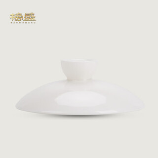 Bangsheng mutton-fat jade single product accessories ceramic tea cup kung fu tea set household covered bowl large tea cup tea cup fair cup tea suet jade bowl lid