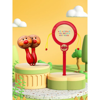 OLOEY面包超人手摇铃沙锤婴儿拨浪鼓可啃咬0一1宝宝抬头练习新生儿玩具 沙锤2个+拨浪鼓1个【抓握+听觉+