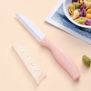 安德纳陶瓷水果刀便携随身家用不锈钢削皮刀厨房刀具瓜果刀小刀学生宿舍 陶瓷水果刀【粉色】