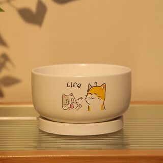 魔都无线过滤活水大容量恒温猫咪饮水机酸奶机 850ml雪域白对话喵陶瓷碗+1