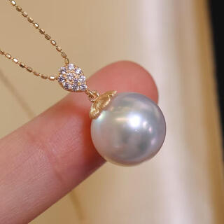 Fujiu diy jewelry accessories au750g18k gold zircon pendant with pear flower head concealer k gold pearl pendant head k yellow without pearls without chain