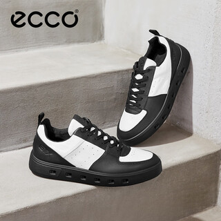 Ecco* men's sneakers casual sneakers round toe thick sole casual shoes same style as male stars street 720 520814 hl black/white 52081450669 41