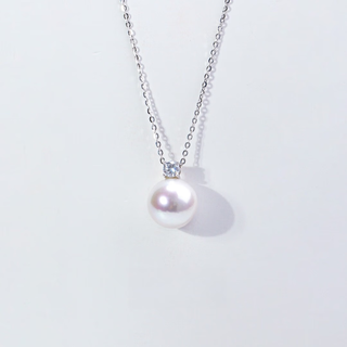 Shantou lincun freshwater pearl gabyli pendant classic princess diana style with silver chain 10-11mm white 10-11mm45cm