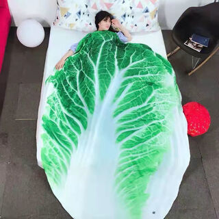 New pizza blanket flannel blanket baby blanket office nap blanket indian baby blanket chinese cabbage adult size 180*180cm storage bag