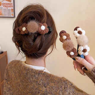 Two worlds flower hair ball clip women's 2026 new high-end shark clip safe alternative duckbill clip hair clip hair accessory winter 2-piece set holds more hair more firmly
