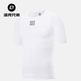 Rock brothers sweatshirt men's quick-drying breathable short-sleeved top sports bottoming road cycling jersey summer white (xl/xxl)