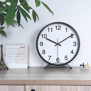 Momen pendulum clock quartz living room desktop metal desk clock home desktop fashion clock sitting clock with beautiful meaning white surface (metal frame) 36cm14 inches