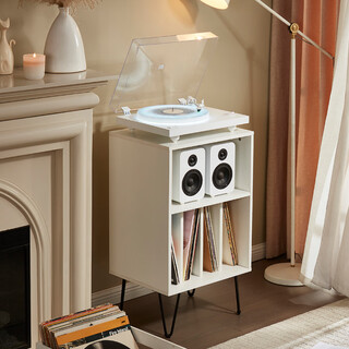 Arkrocket retro vinyl record player polaris polaris second generation luminous turntable split lp gramophone bluetooth audio living room ornaments birthday gift polaris suit + cabinet