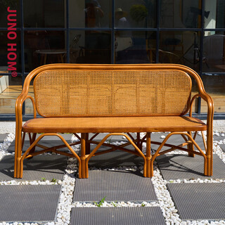 Juno home rattan sofa living room imported from indonesia agate rattan three-seat five-piece home sofa rattan chair coffee table combination leisure sofa chair_three-seat sofa