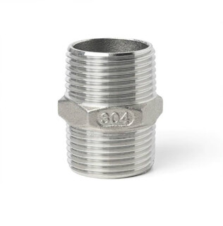 304 stainless steel hexagonal wire double-ended external wire straight-through connector external thread water pipe direct 4 minutes 6 minutes 1 inch 304 material dn15 = 4 minutes