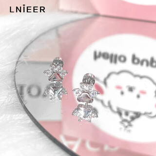 Lnieer's titanium steel cat claw earrings for women with pierced ears, super shiny and cute ear bone nails, screw buckles, anti-allergenic earrings, cochlear nails, a pair of meow earrings, medical grade titanium steel