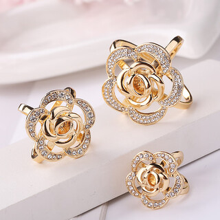 Kerla embellished coat belt with knotted buckle silk scarf buckle elegant rose small square scarf multi-functional large golden rose three-piece set