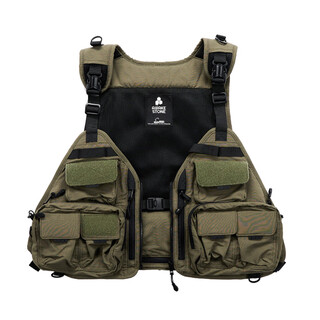 Awake stone wake stone fishing vest multi-pocket stream fishing suit for all seasons detachable men's and women's professional lure bag tactical vest moss green one size