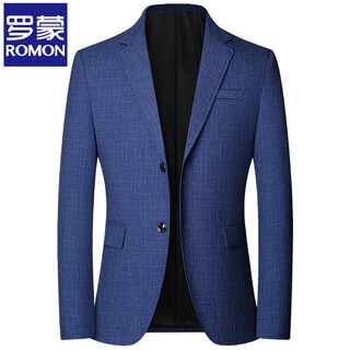 Romon high-end suit jacket men's 2025 spring and autumn new business casual suit men's plaid pattern middle-aged dad clothing 1712 blue l 175