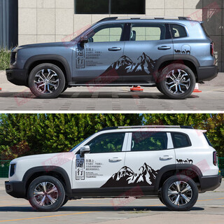 Tucker is suitable for the 2023 new haval second generation big dog car stickers, pull-up stickers, harvard modified decorative body door color strip stickers, big dog travel set 4s original material black