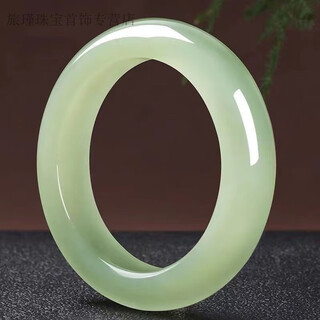Campuskingly jade high quality new style positive circle xinjiang hotan green white jade bracelet natural suet fat qingshui hotan super sale-67-68 suitable for 180jin jin equal to 0.5kg and above old