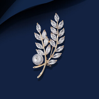 Marco bizzarri high-end brand brooch, wheat ear pearl brooch, high-end feminine and exquisite corsage, suit anti-exposure accessories, valentine's day gift for girlfriend, wife's birthday gift