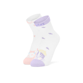 Skechers children's unisex socks short socks l225k044 pleasant sea/pure white l