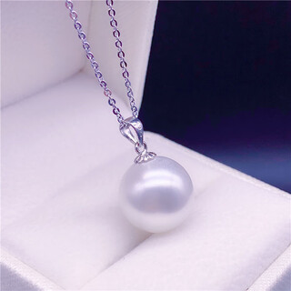 Menbin lao phoenix gold store water pearl single pendant 925 silver natural pink pendant single clavicle chain necklace style white pearl 18k white gold holder 16-17mmx45cm
