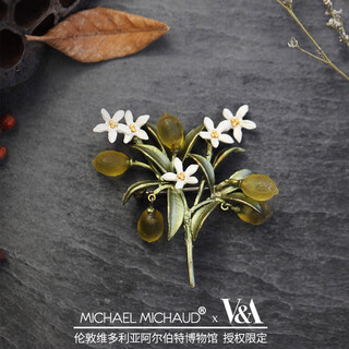 Michael michaud london v&a museum gold and silver jewelry art brooch niche retro design birthday gift for girlfriend lemon brooch