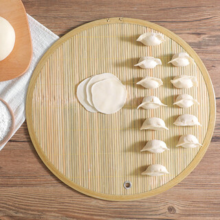 Ah shou's new bamboo dumpling curtain for household use. the double-sided dumpling mat can be used as a round cover for placing dumplings on a tray for placing dumplings. natural bamboo noodles 1 pack 44cm