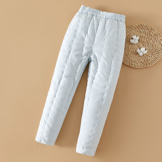 Cotton chant pure cotton handmade cotton pants for women, thickened and warm, home high-waisted trousers for adults, loose inner wear, outer wear, winter clothes, blue stripes, m size recommended 90-100 jin jin equals 0.5 kg