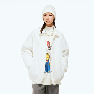 Fun trendy brand cotton coat lapel autumn and winter new style garfield co-branded raglan sleeves warm and versatile couple casual jacket white xxs