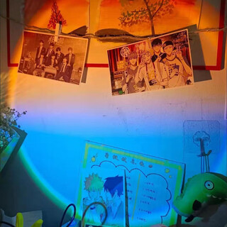 Yaotian sunset ambient light sunset sunset light photo internet celebrity floor lamp sunset red grand circle ambient light high-low telescopic daybreak color-30w