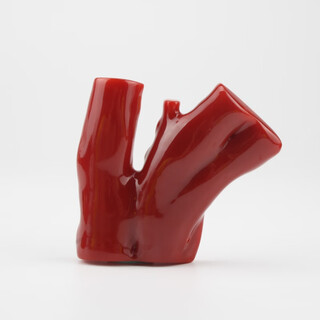 Typical natural japanese aka ox blood red coral organic gemstone raw material raw block