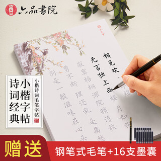 Liupin academy calligraphy brush copybook soft pen pen style hairpin small regular script calligraphy beginner set practice copybook brush set beginner copy copybook rice paper tang poetry calligraphy practice paper
