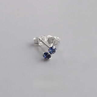 Chixing tanzanite earrings natural 3mm sapphire london blue topaz mini silver ears for women tanzanite blue 3mm丨silver pair