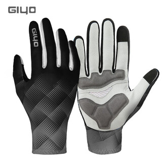 Giyo wind-breaking cycling gloves autumn and winter warm road mountain bike fleece full-finger men's outdoor equipment women s-09-black gray (5-20 c) m