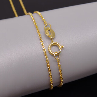 Yuan 18k gold necklace women's gold color k gold necklace au750 rose gold cross card chain thick clavicle 18k gold ordinary (cross chain) length 45cm thick 1.5mm weight 3.4-3.5g