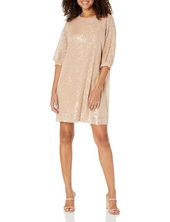 Trina turk women's sequin t-shirt dress almond large