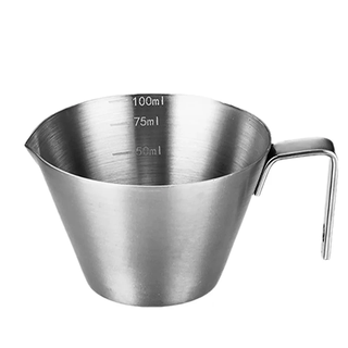 Roasted coffee stainless steel measuring cup espresso cup small measuring cup graduated cup 100ml-single mouth